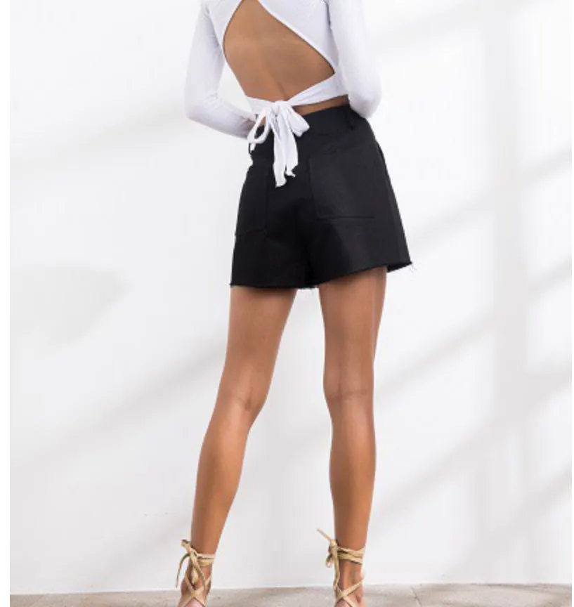 BEYOUtify Basic Tie Back Top (White)