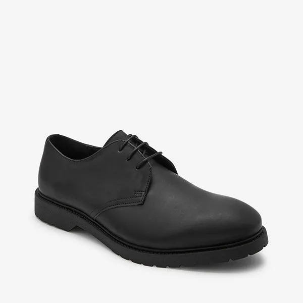Black Cleated Lace-Up Derby Shoes