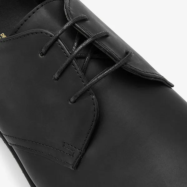 Black Cleated Lace-Up Derby Shoes