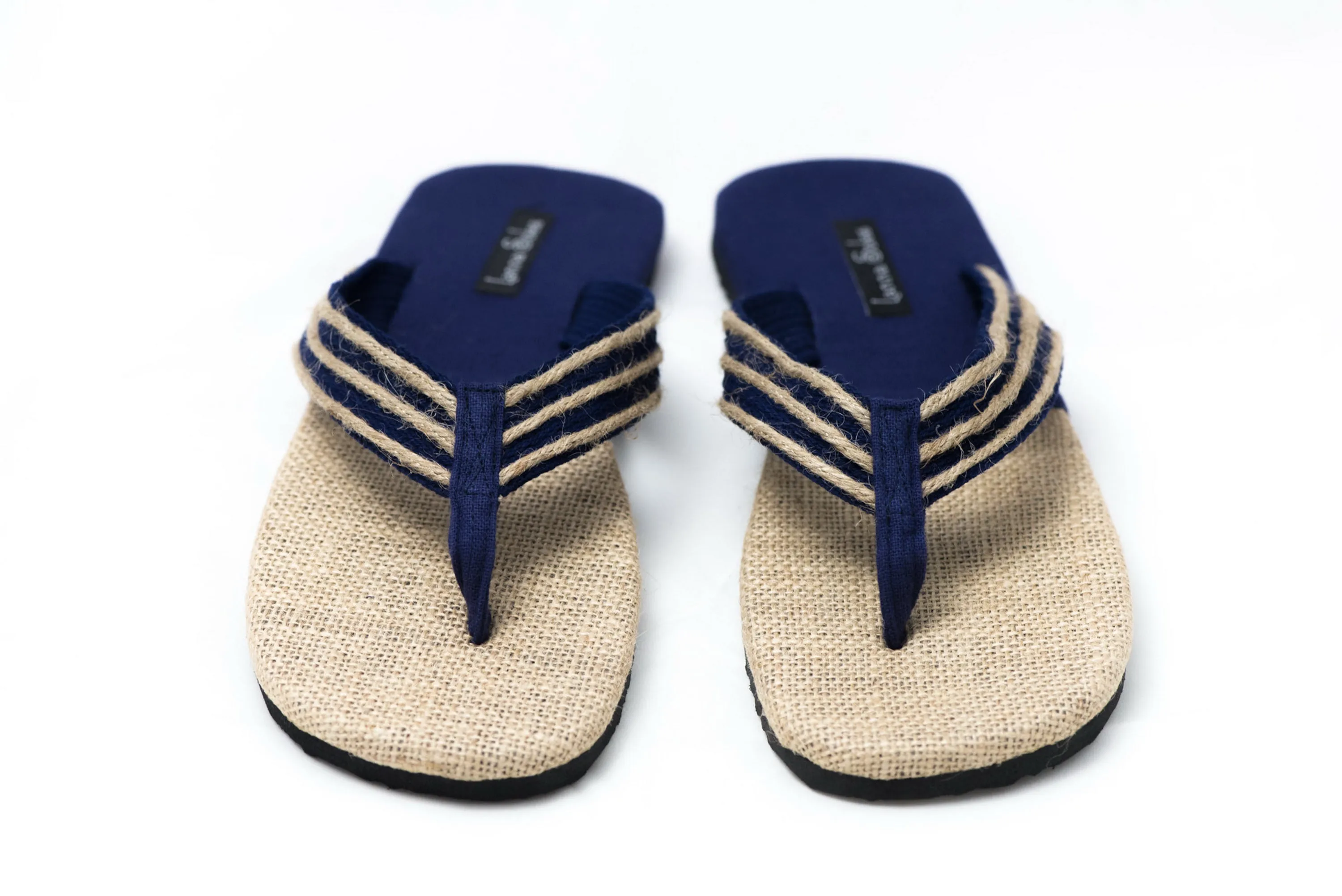Blue and Natural Jute Sandals