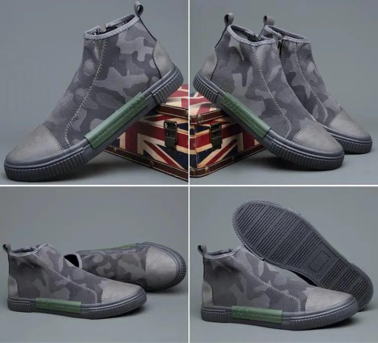 British Fashion Camouflage Pattern Non-slip Casual Shoes