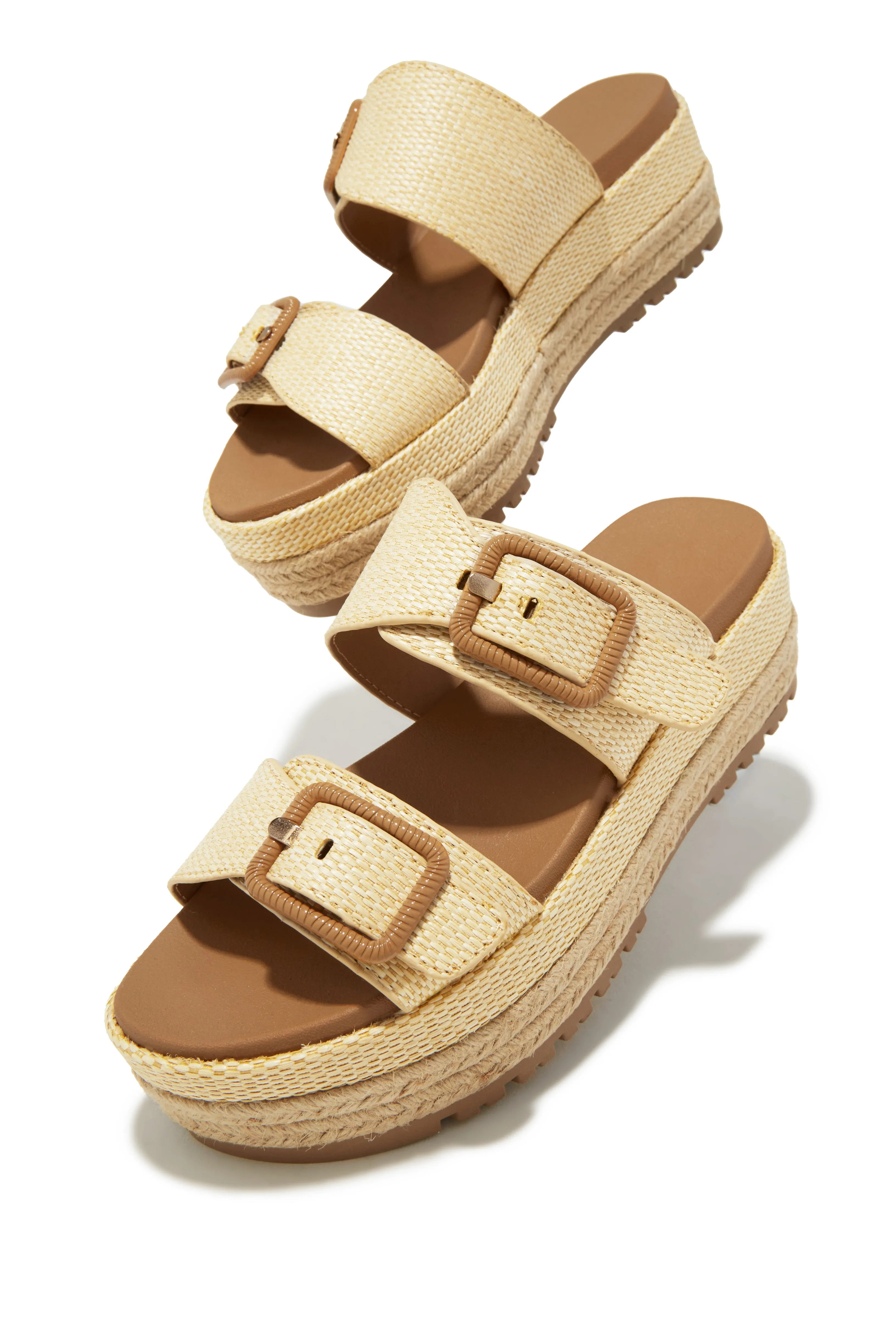 Cabo Nights Platform Slip On Sandals - Natural