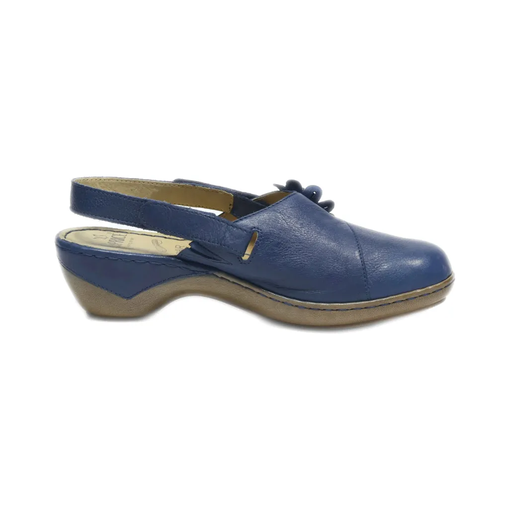 Caprice Slip Ons Leather Blue Colour For Women