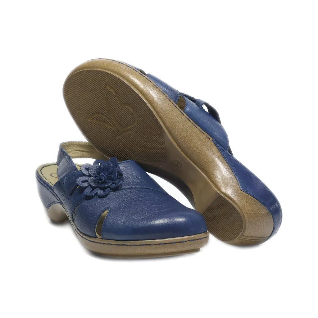 Caprice Slip Ons Leather Blue Colour For Women