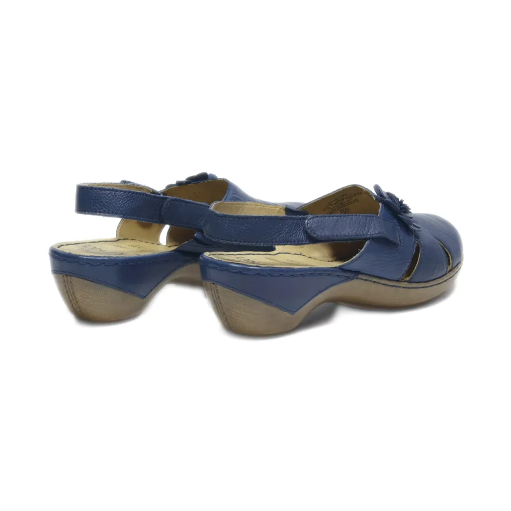 Caprice Slip Ons Leather Blue Colour For Women