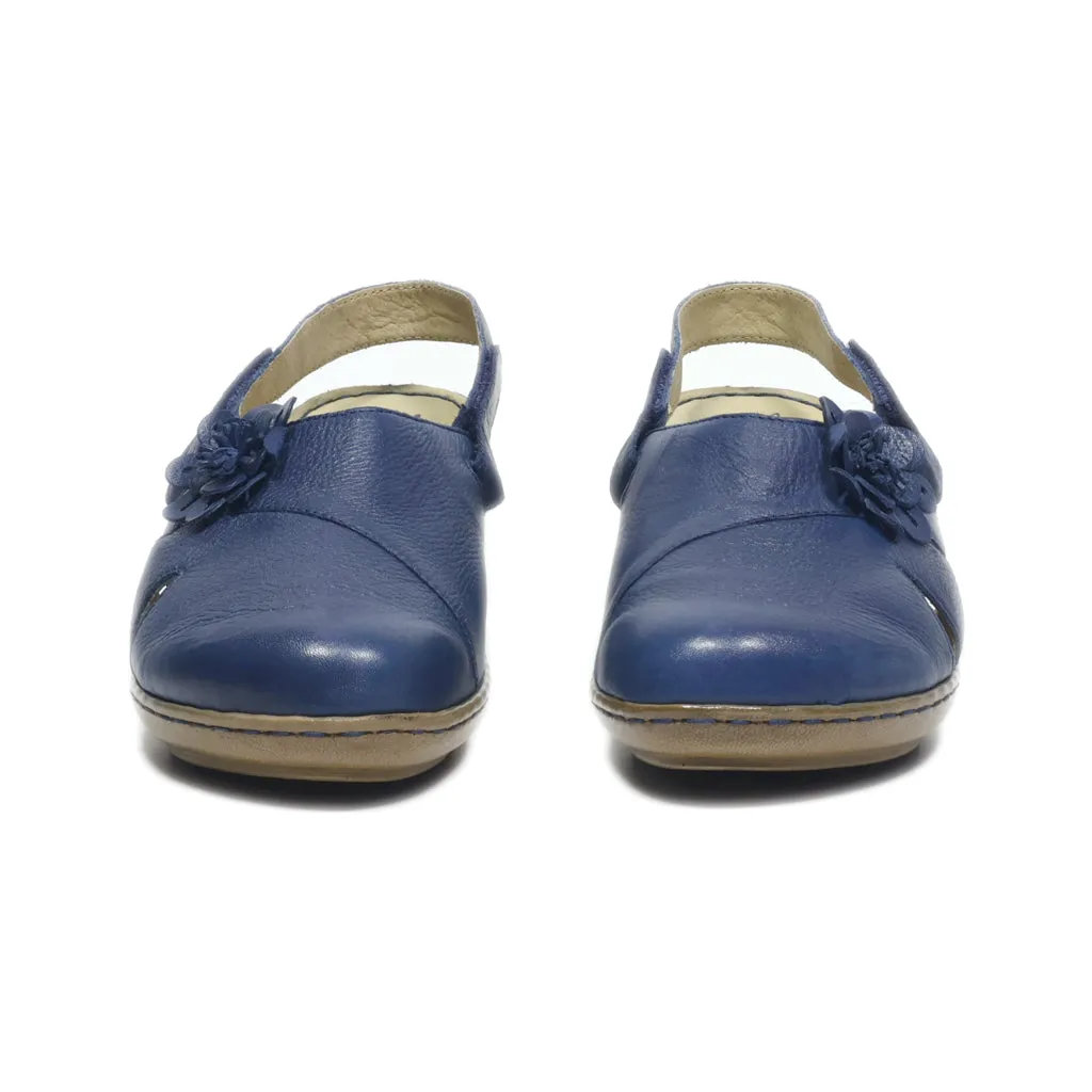 Caprice Slip Ons Leather Blue Colour For Women