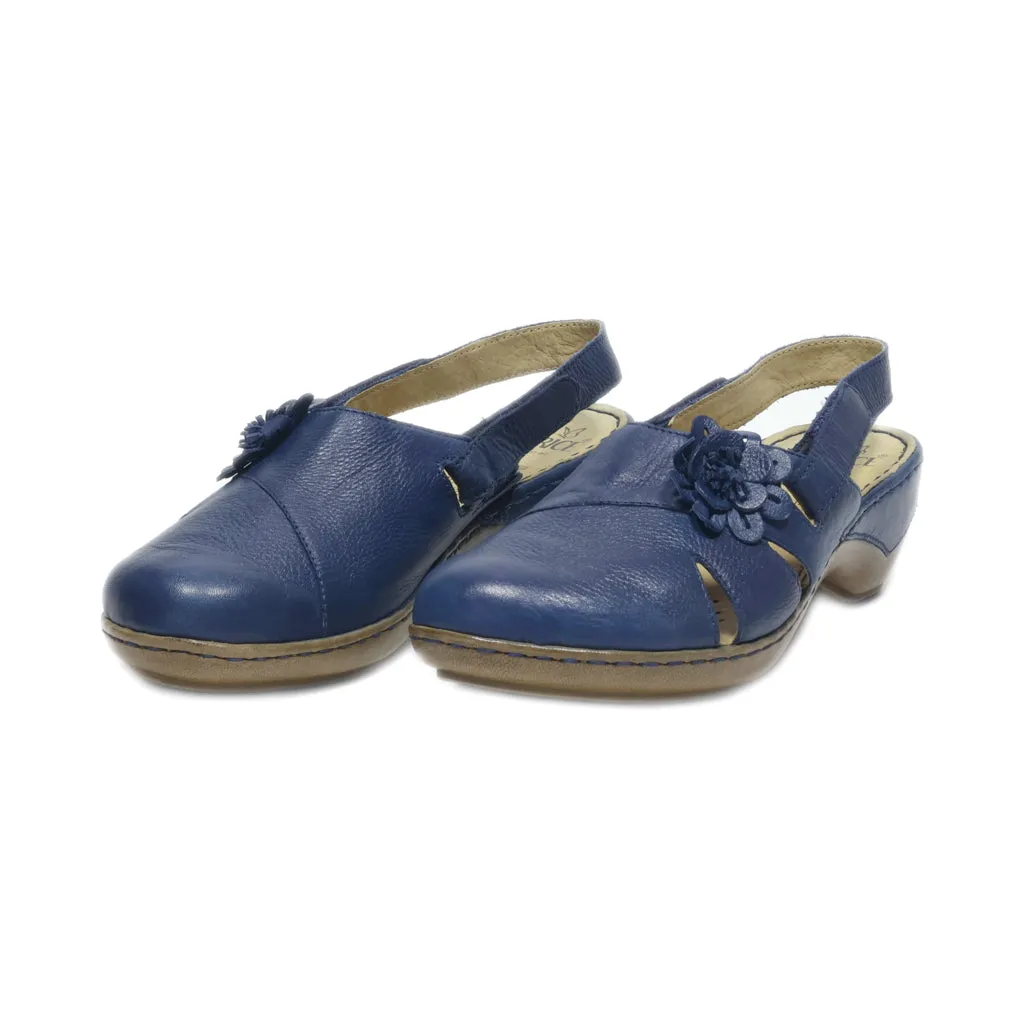 Caprice Slip Ons Leather Blue Colour For Women