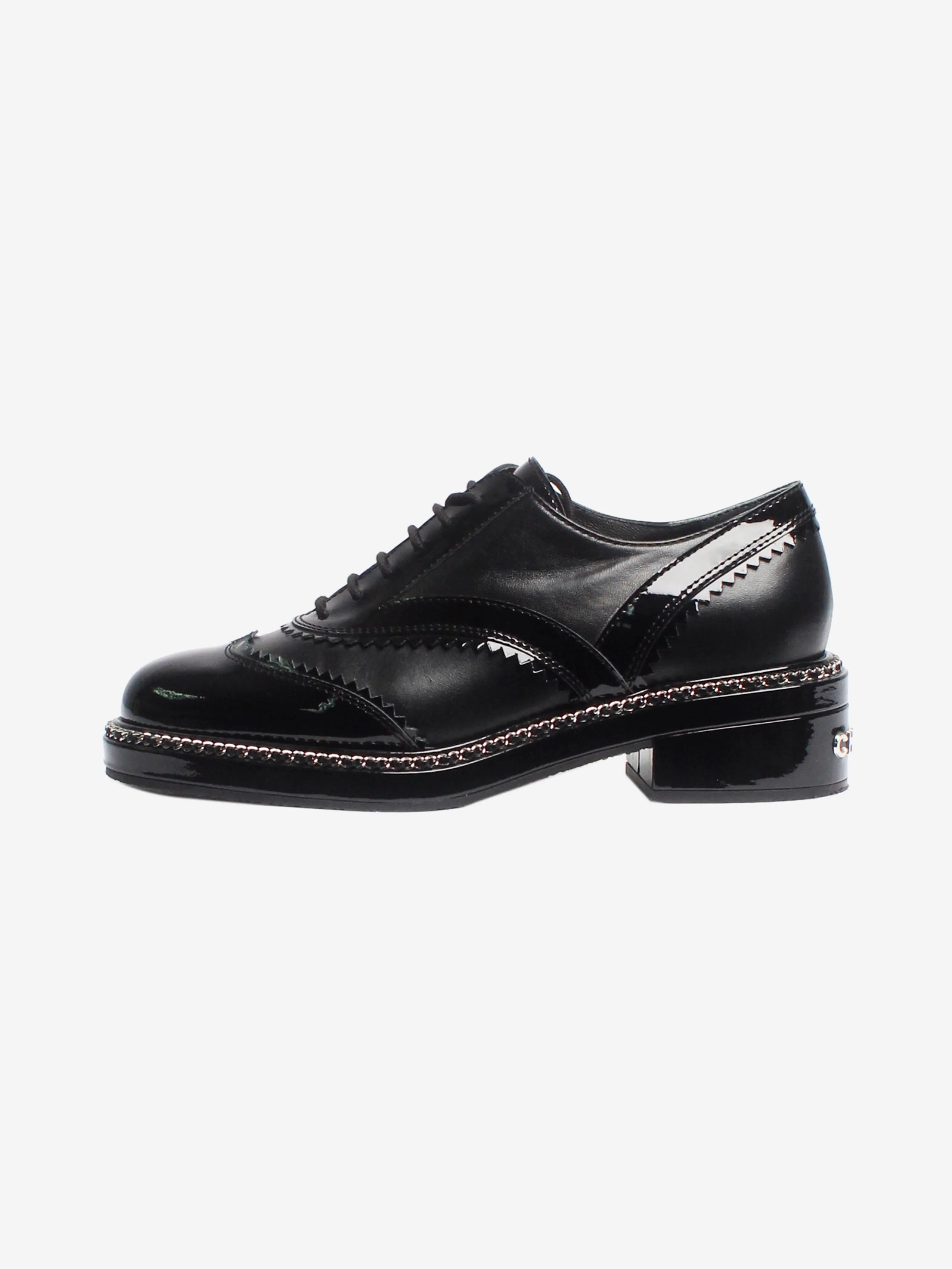 Chanel Black patent Derby shoes - size EU 38