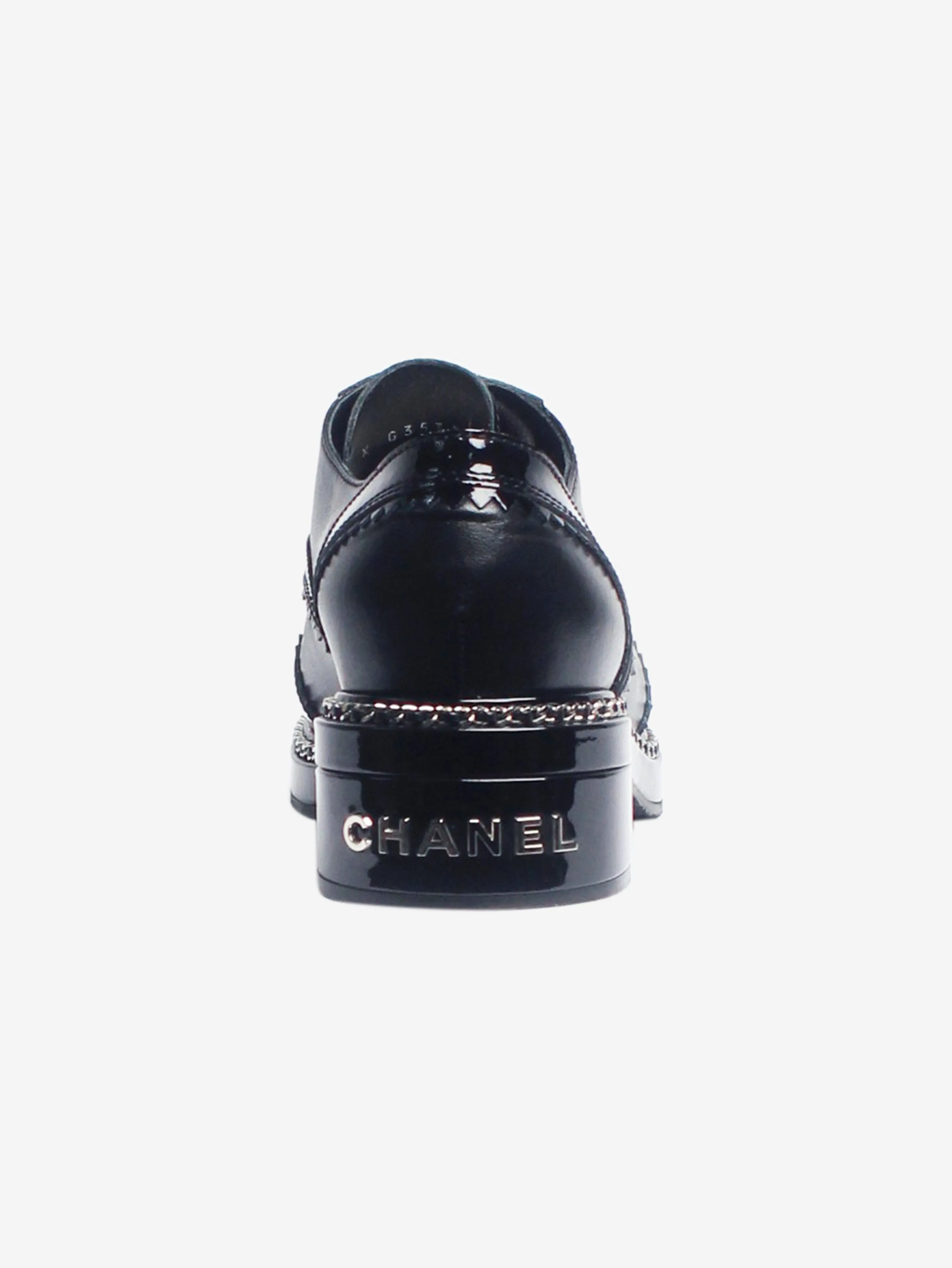 Chanel Black patent Derby shoes - size EU 38