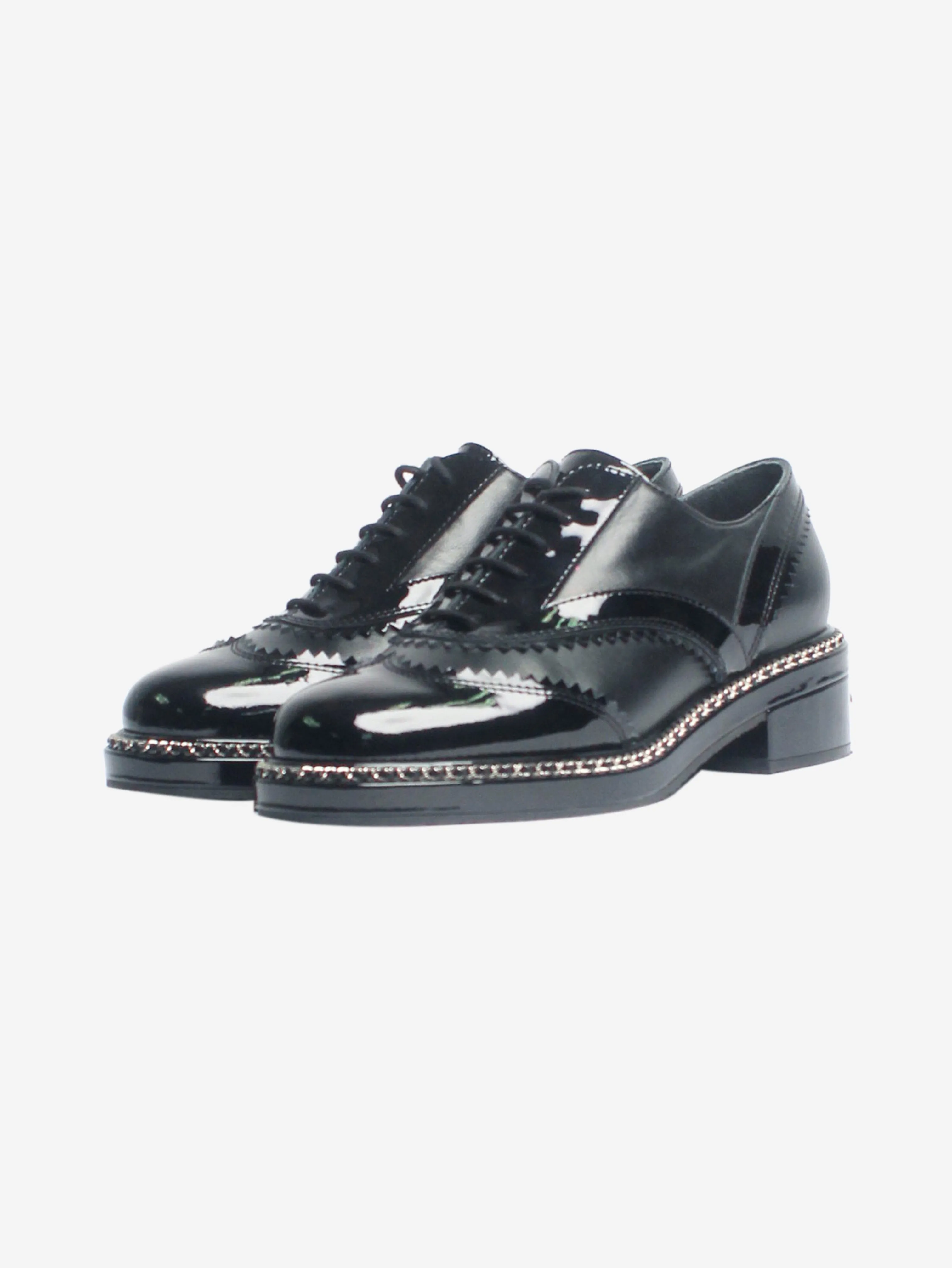Chanel Black patent Derby shoes - size EU 38