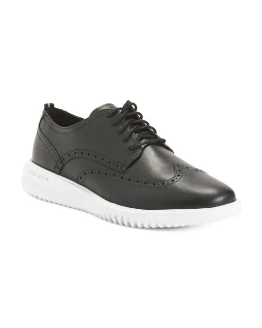 COLE HAAN Men's Leather Lace Up Wing Tip Oxfords