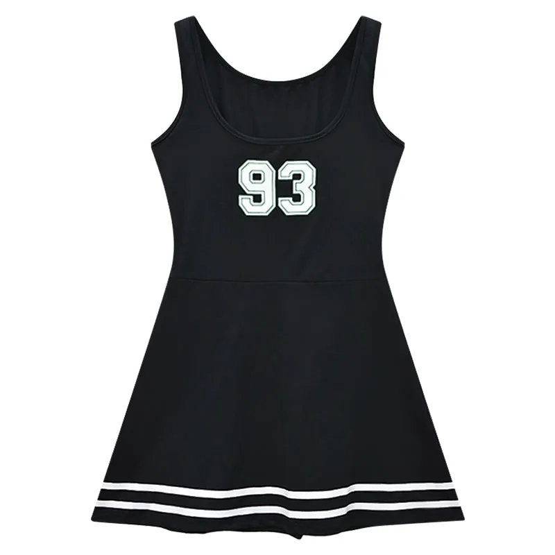 Digital print slip dress versatile thin A-line skirt