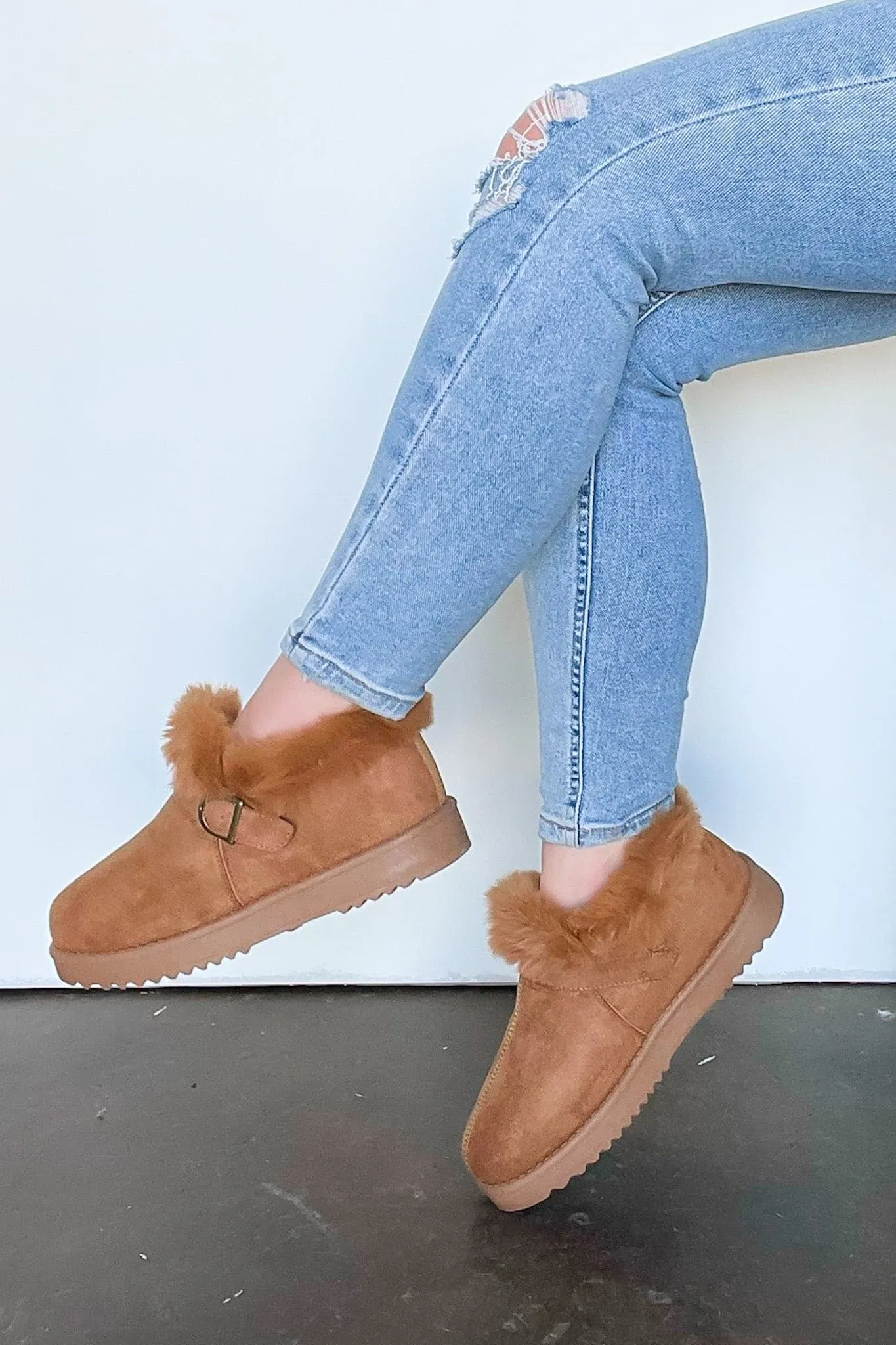 Element of Cozy Buckle Fur Trim Boots - FINAL SALE