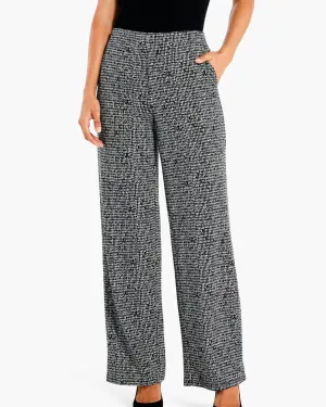Etched Tweed Wide Leg Ankle Pant in Black Multi | Black Multi