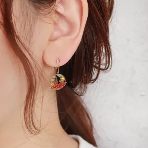Flower and Crane Japanese Invisible Clip Ons