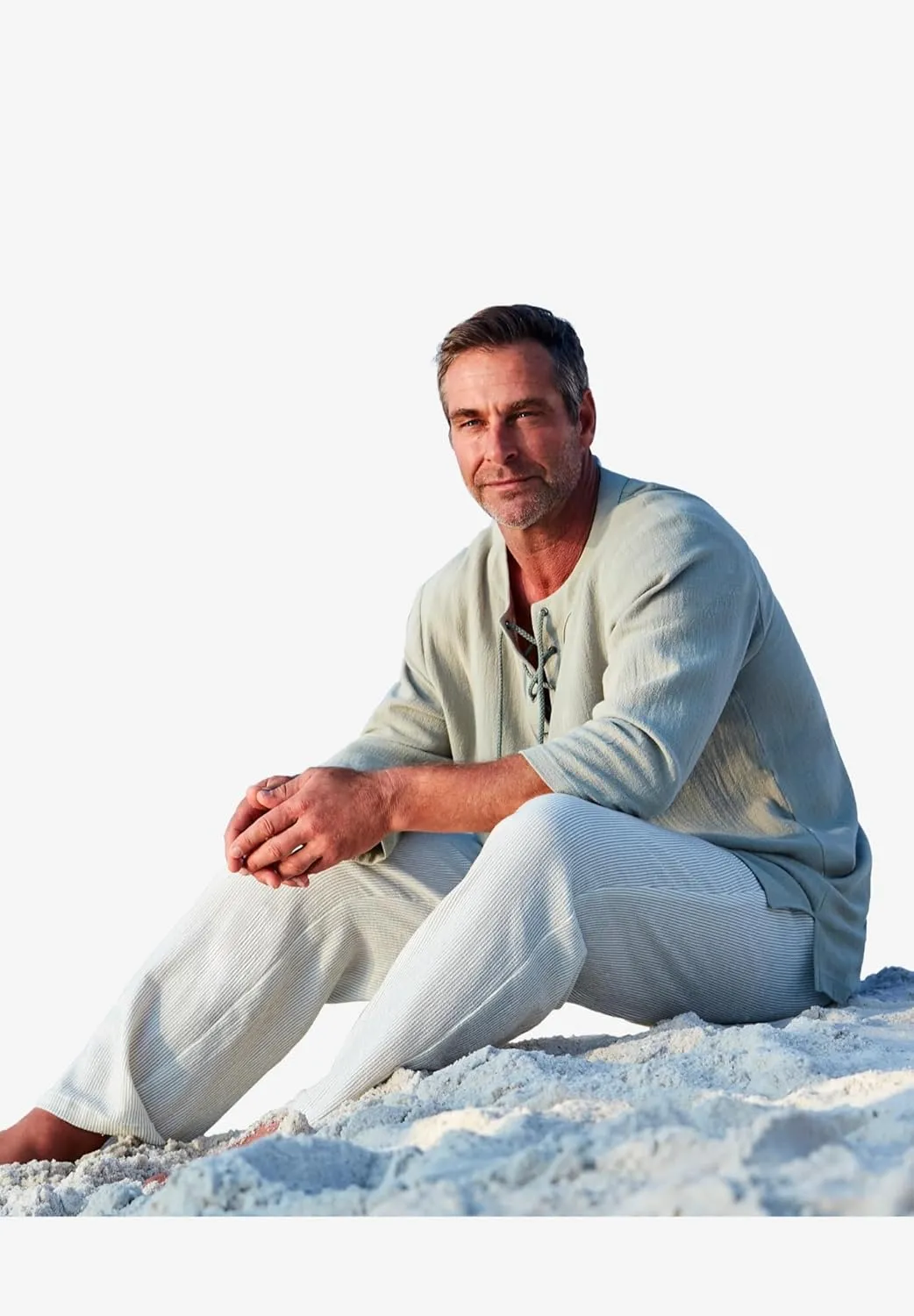 KingSize Men's Big & Tall Gauze Lace-Up Shirt