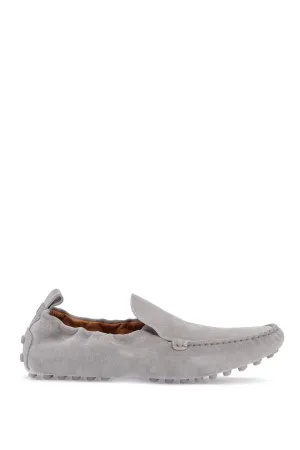 light gray calfskin women's loafers