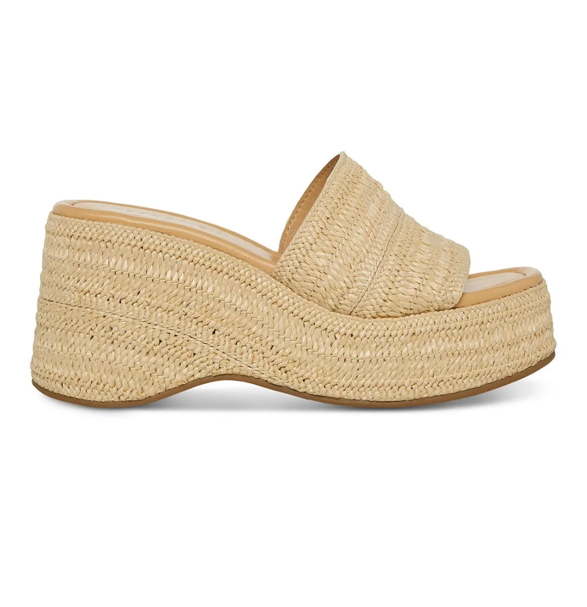 Madden Girl Women's Zahara Platform Wedge Sandals Natural Size 10M