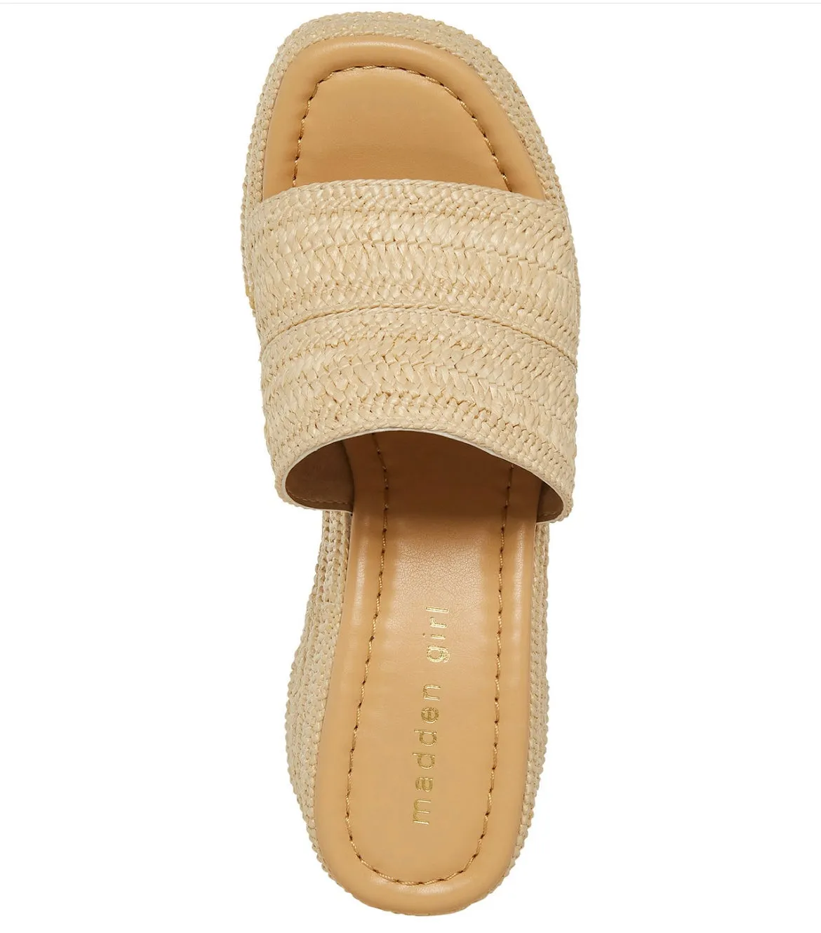 Madden Girl Women's Zahara Platform Wedge Sandals Natural Size 10M
