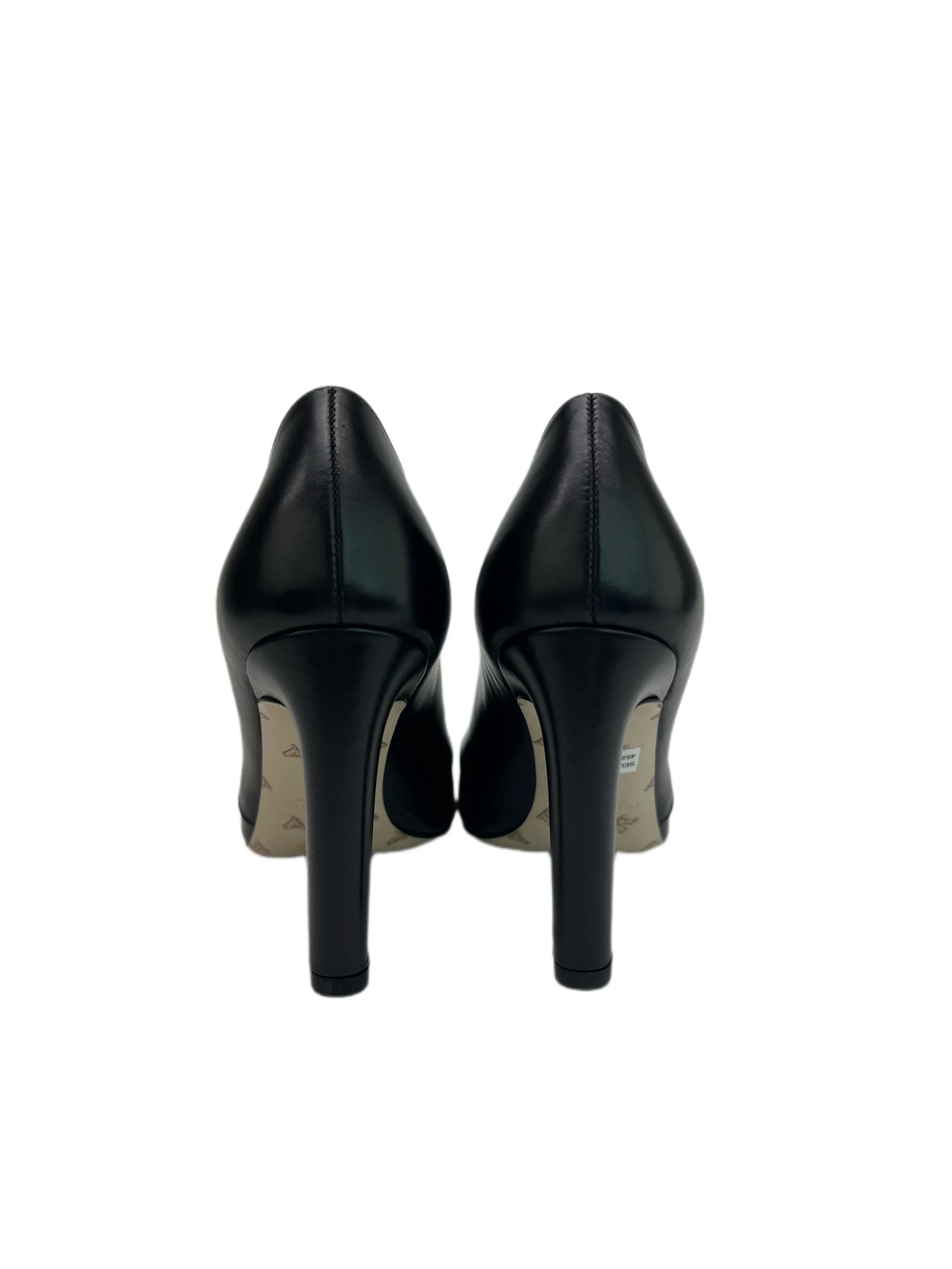 Max Mara Women's Nero Selina Leather Lace Up Heeled Oxfords NWB