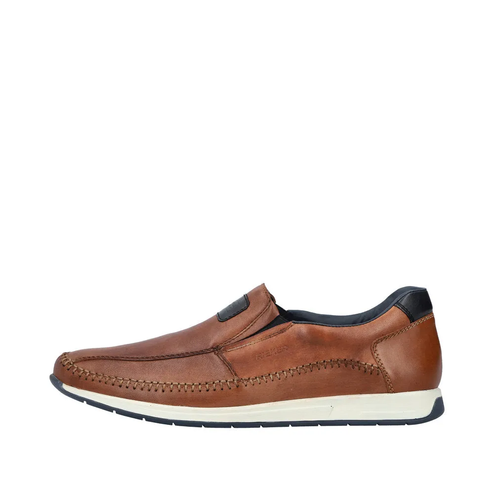 Rieker Mens Leather Slip On Tan 11962-25 sale