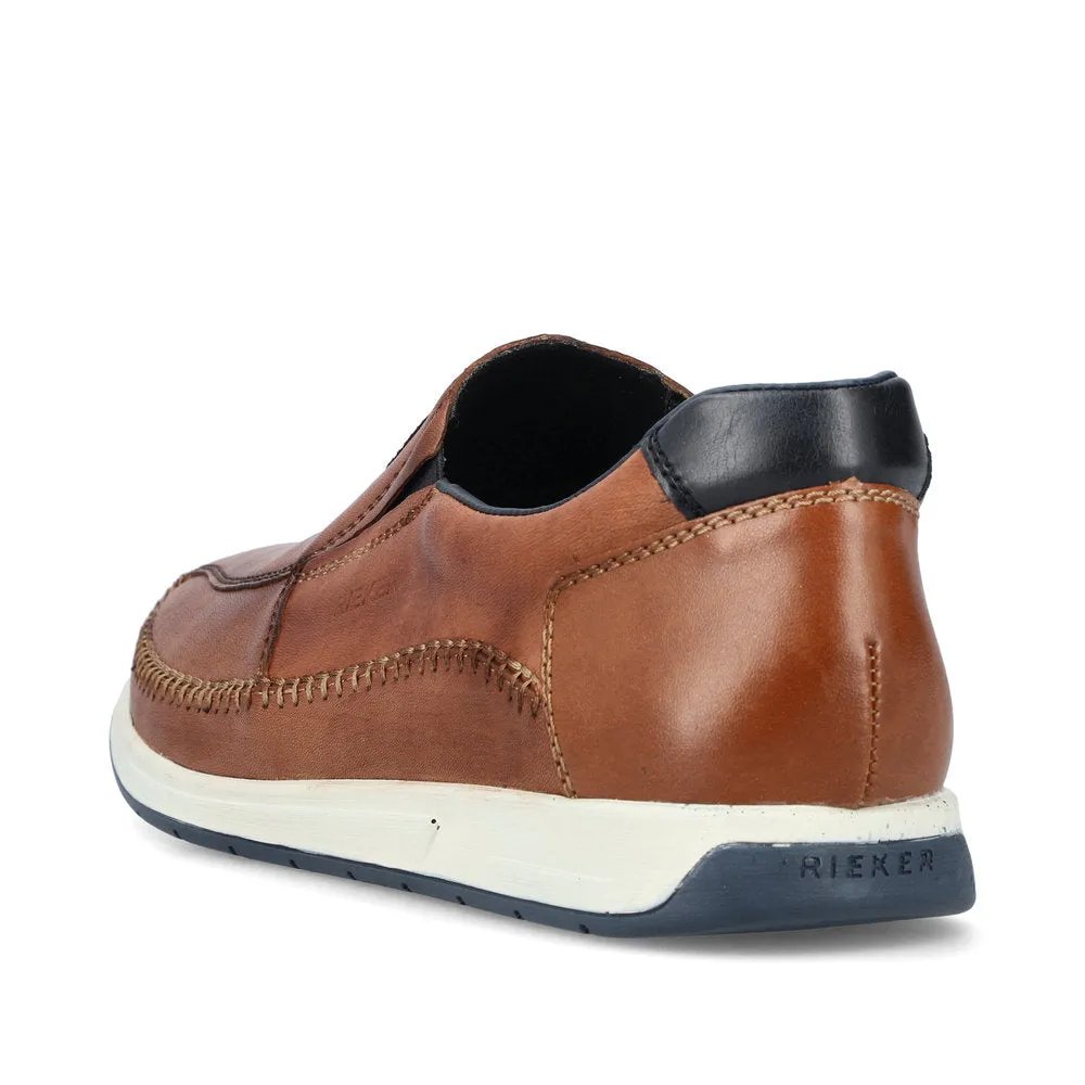 Rieker Mens Leather Slip On Tan 11962-25 sale