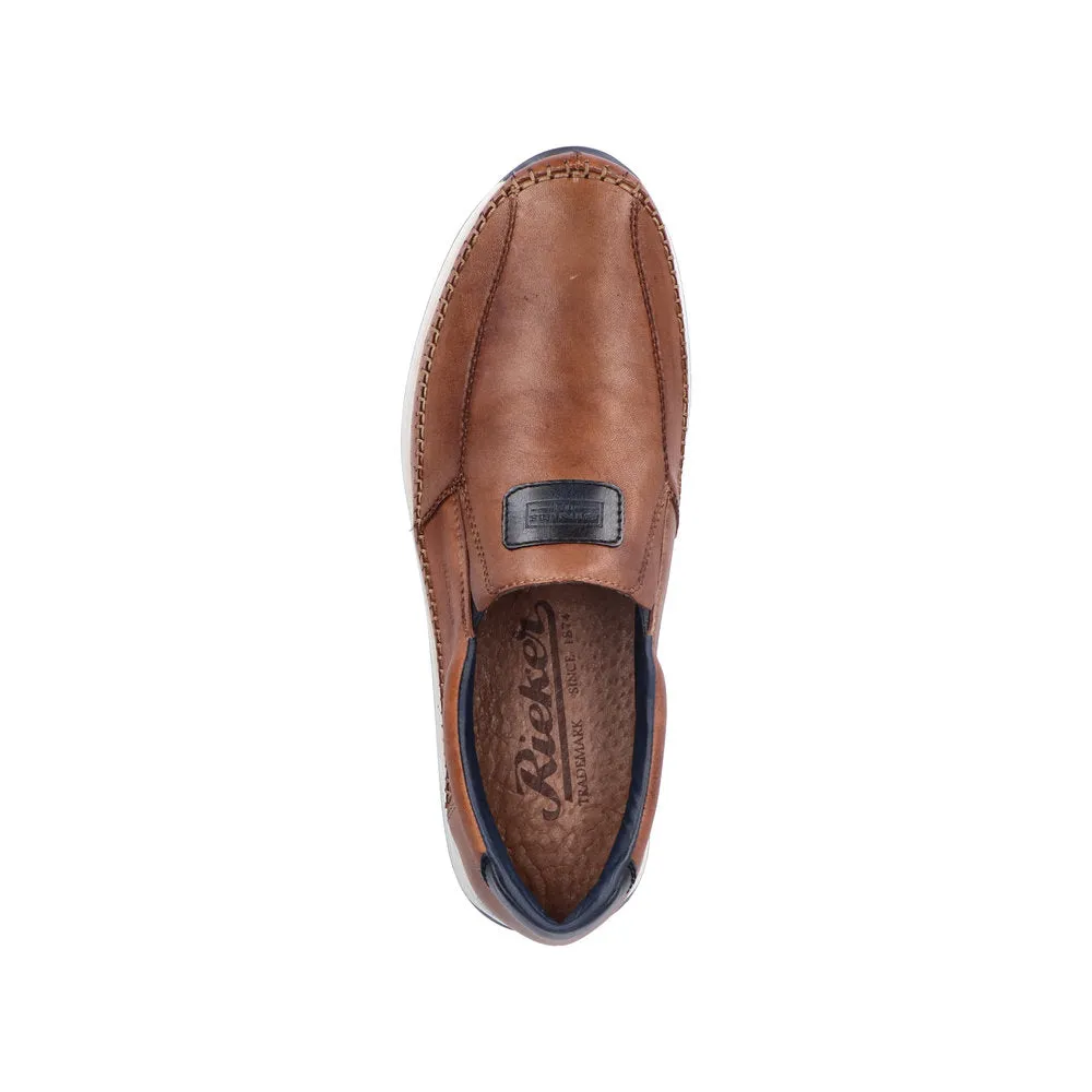 Rieker Mens Leather Slip On Tan 11962-25 sale