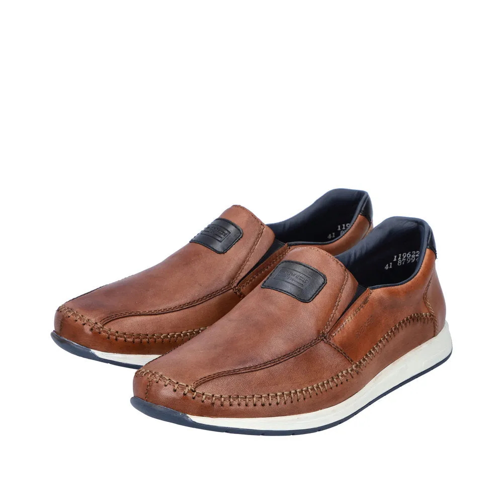 Rieker Mens Leather Slip On Tan 11962-25 sale