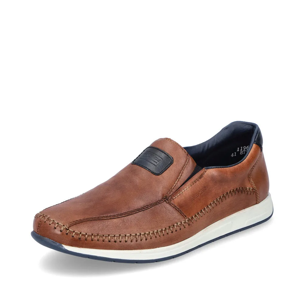 Rieker Mens Leather Slip On Tan 11962-25 sale