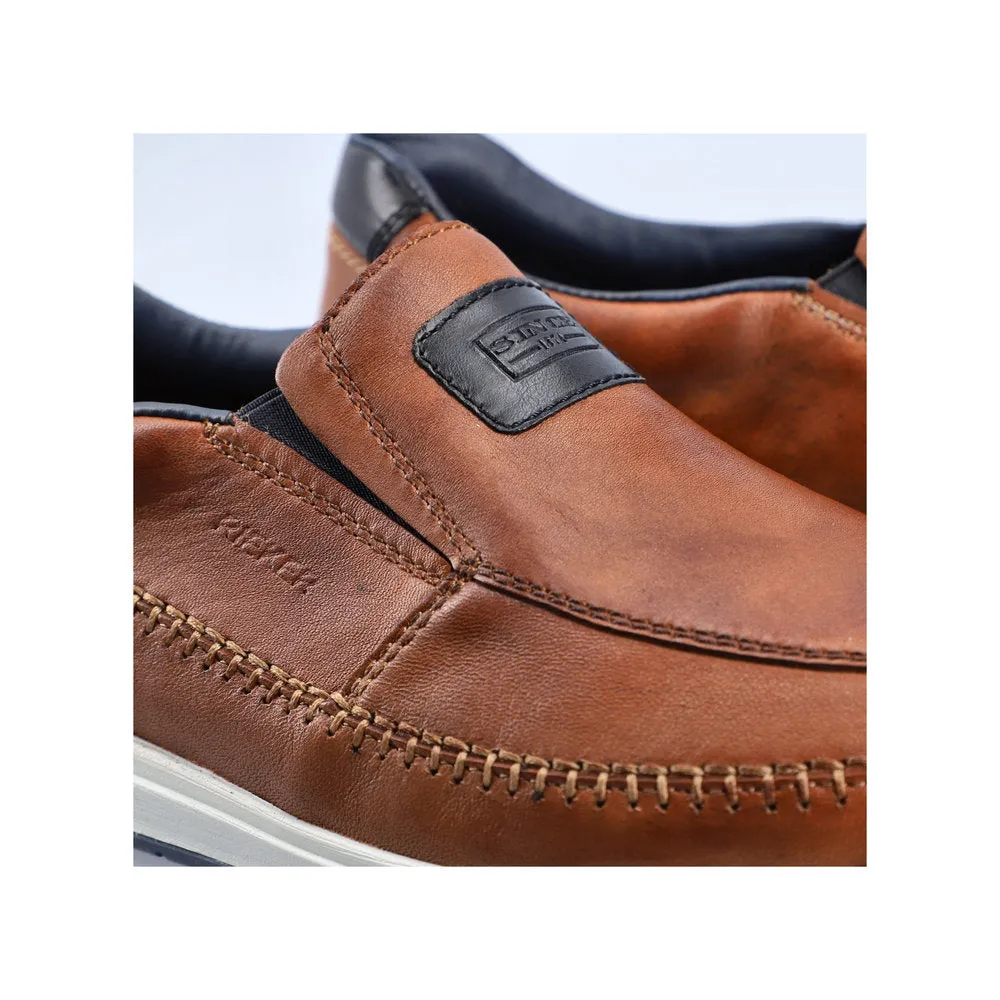 Rieker Mens Leather Slip On Tan 11962-25 sale