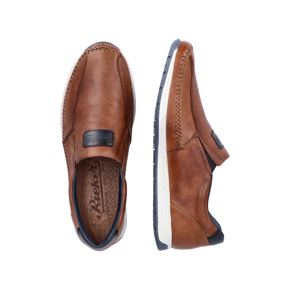 Rieker Mens Leather Slip On Tan 11962-25 sale