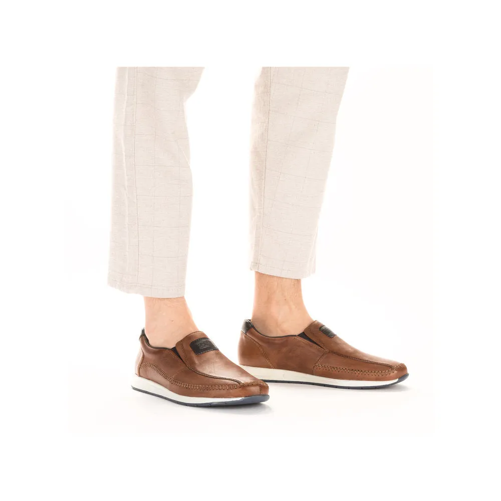 Rieker Mens Leather Slip On Tan 11962-25 sale