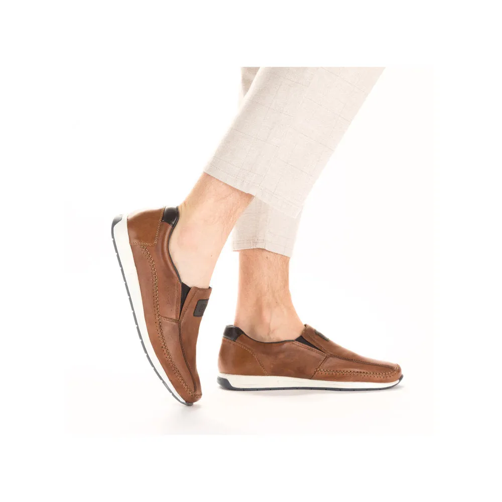Rieker Mens Leather Slip On Tan 11962-25 sale