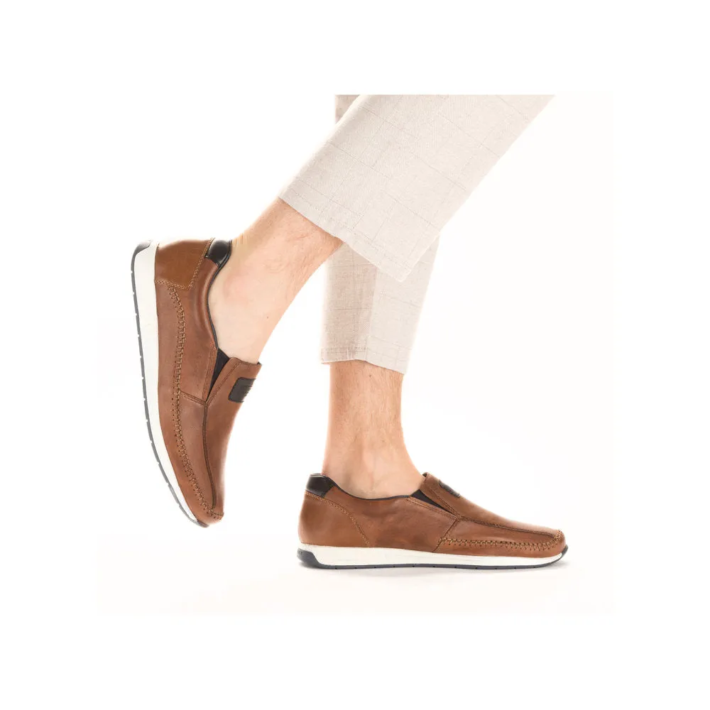 Rieker Mens Leather Slip On Tan 11962-25 sale