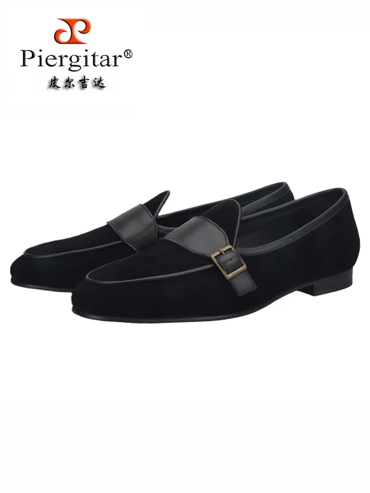 Summer new style breathable nubuck leather men's slip-on lazy shoes European and American style metal buckle casual loafers large size