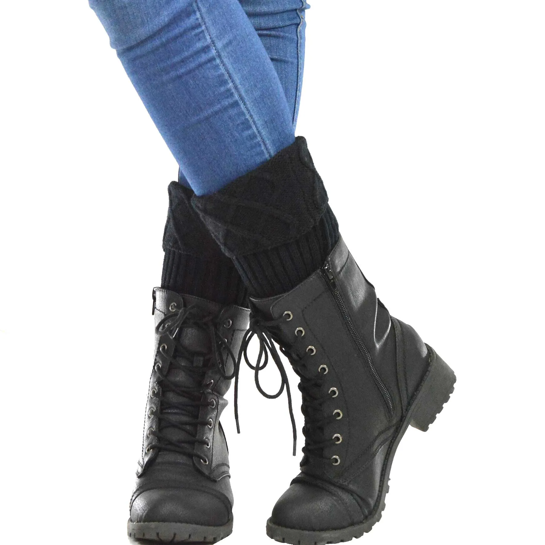 TeeHee Socks Women's Warmer Acrylic Boot Topper Open Diamond Knit 3-Pack (11902)
